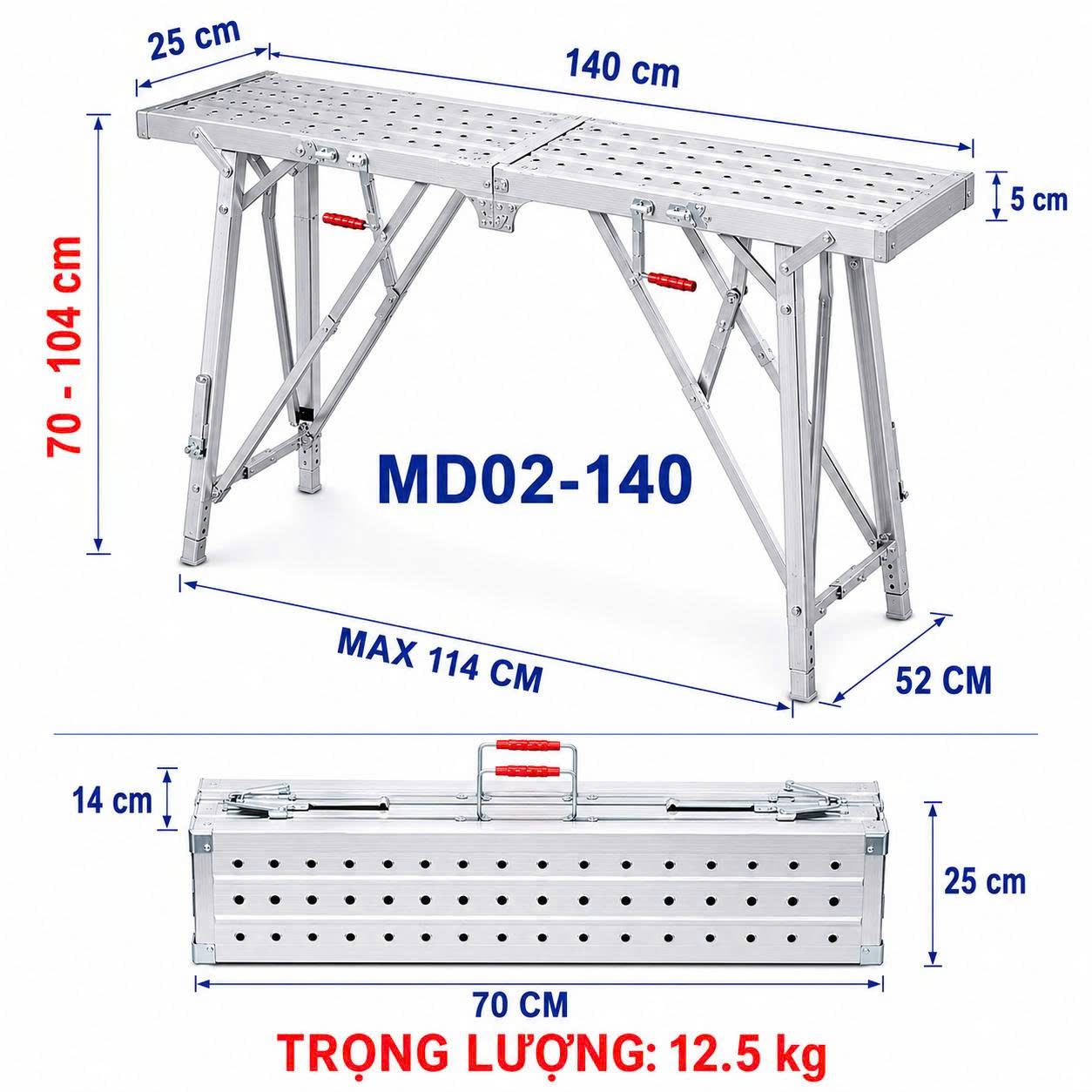 Thông số thang MD02-140
