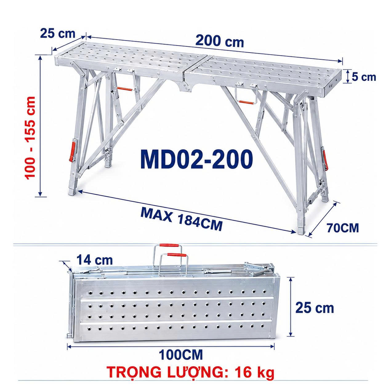 Thông số thang MD02-200