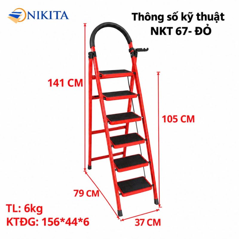 Thang Ghế Khung Sắt Gấp Gọn Chữ A Chắc Chắn NIKITA NKT - 67