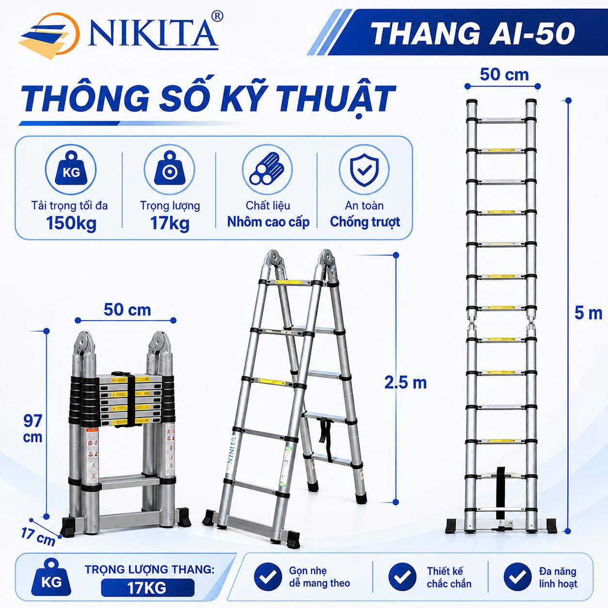 Thông số kỹ thuật thang AI 50