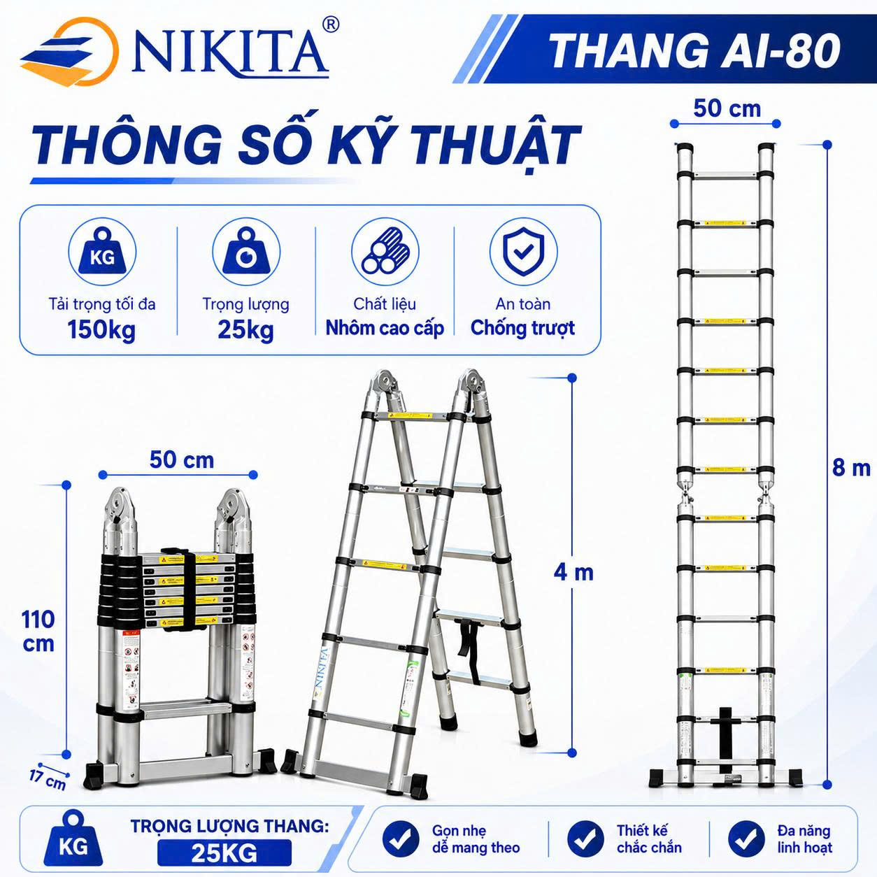 Thông số kỹ thuật thang AI 80