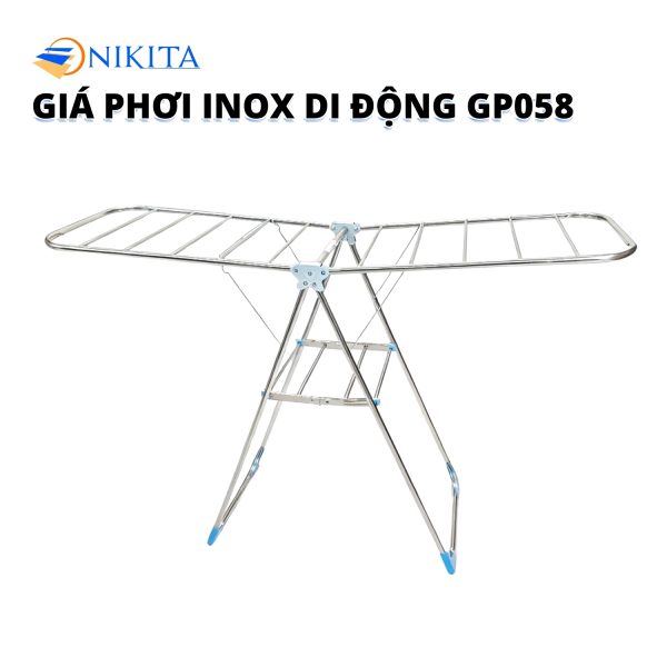 Giàn Phơi Inox Để Sàn Thông Minh, Xếp Gọn Được GP- 058