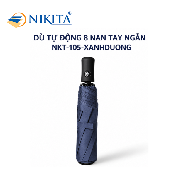 Dù Tự Động 8 Nan Tay Ngắn NKT - 105 Màu Xanh Dương