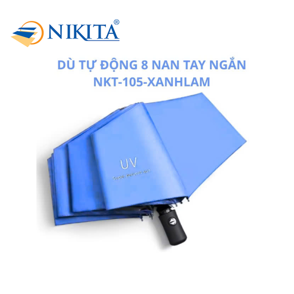 Dù Tự Động 8 Nan Tay Ngắn NKT - 105 Màu Xanh Lam