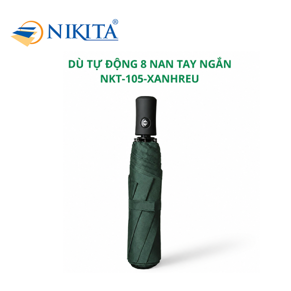 Dù Tự Động 8 Nan Tay Ngắn NKT - 105 Màu Xanh Rêu