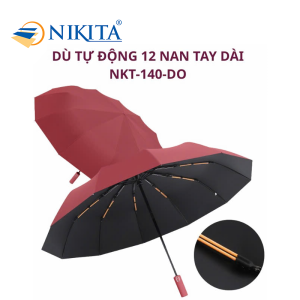 Dù Cao Cấp 12 Nan Tay Dài NKT - 140 Màu Đỏ