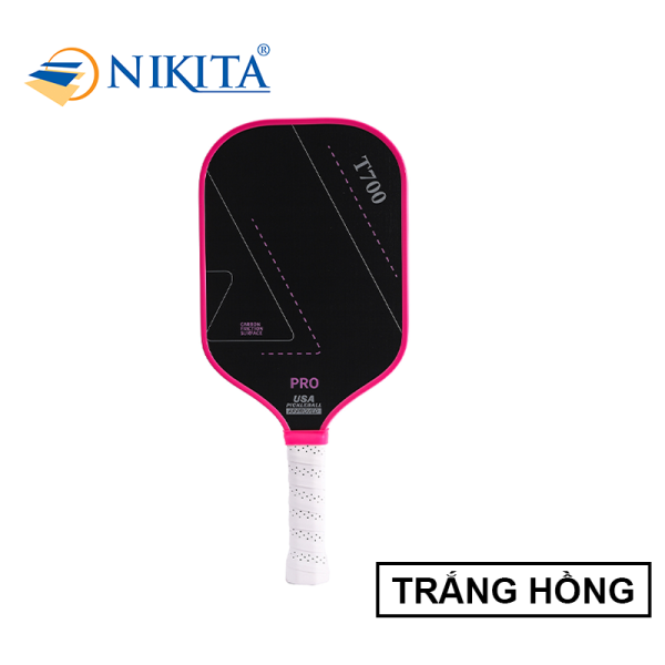 Vợt Pickleball Carbon T700 Pro Màu Trắng Hồng