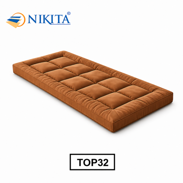 Nệm Topper Trơn Rộng 90cm Dài 2m NIKITA TOP32 Màu Nâu