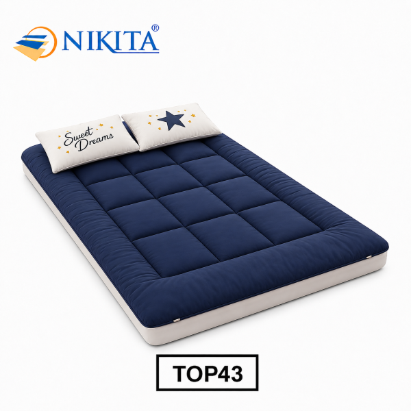 Nệm Topper Trơn Rộng 1m2 Dài 2m NIKITA TOP43 3 Màu