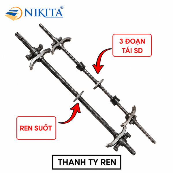 Ty Giằng Cốp Pha Chống Thấm – Thanh Ty Ren Khóa Khuôn