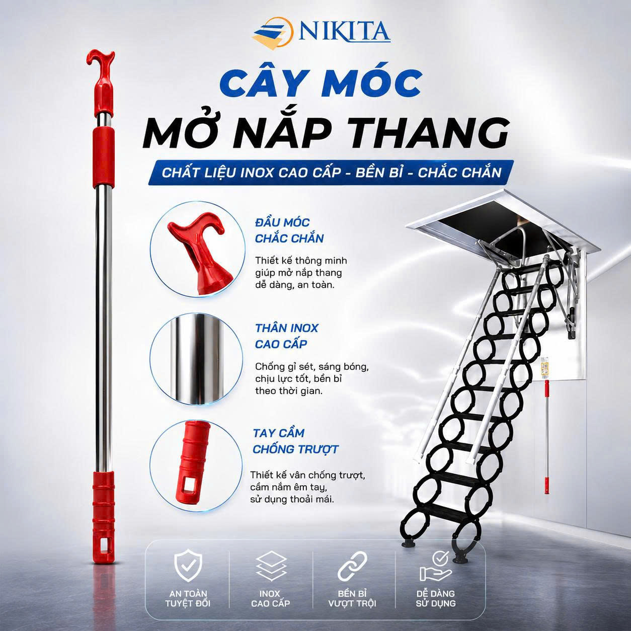 Phụ Kiện Cây Móc Thang Gác Mái 2