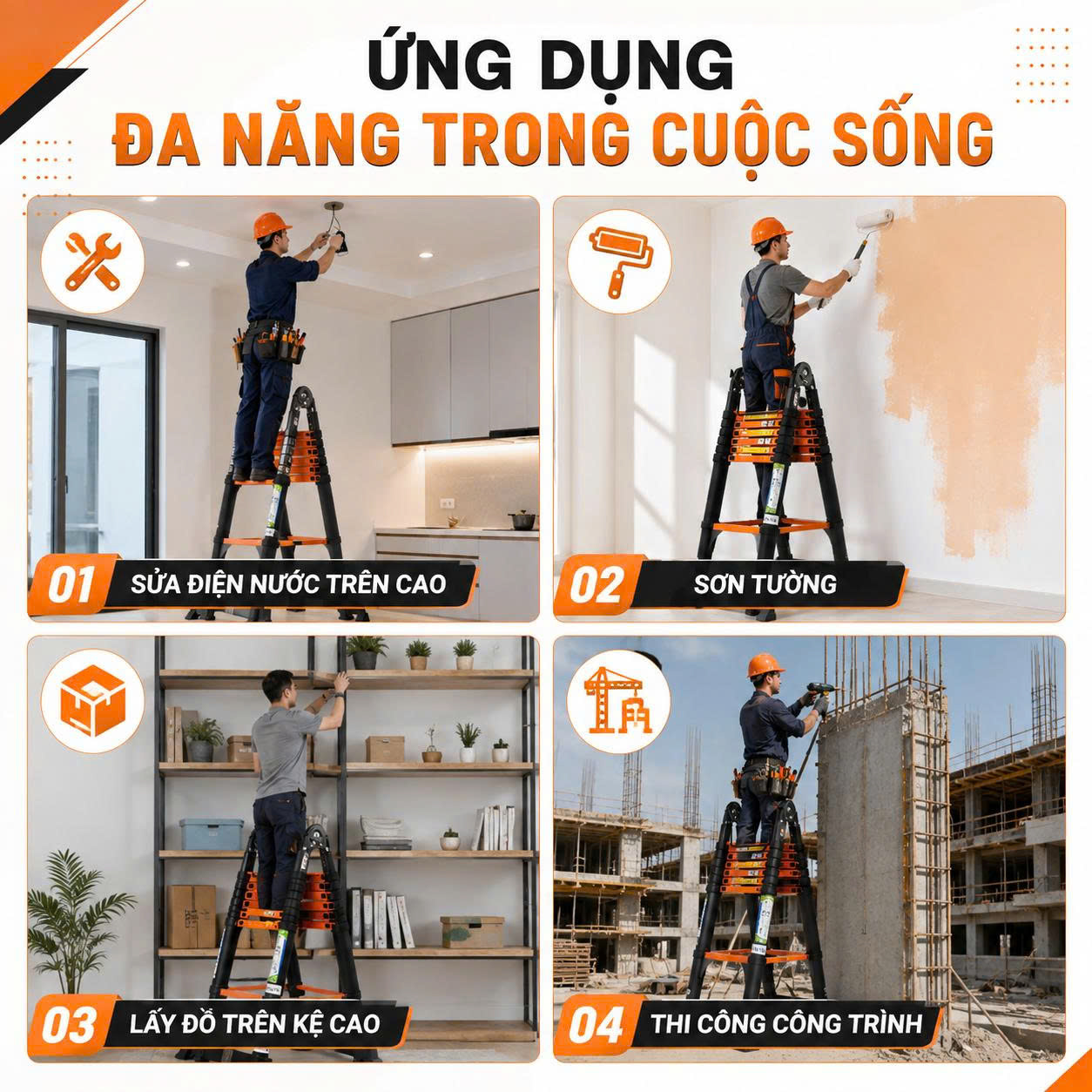 Thang sắt sử dụng