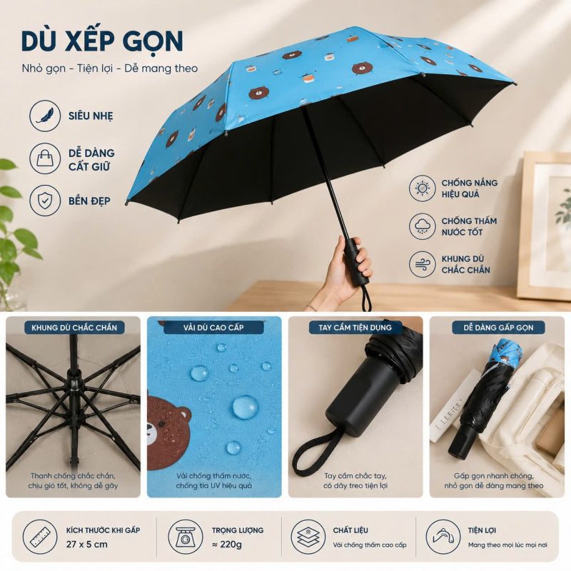 Dù Trẻ Em Hình Gấu Đáng Yêu